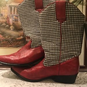 Cowboy boots red black and white size 9 medium